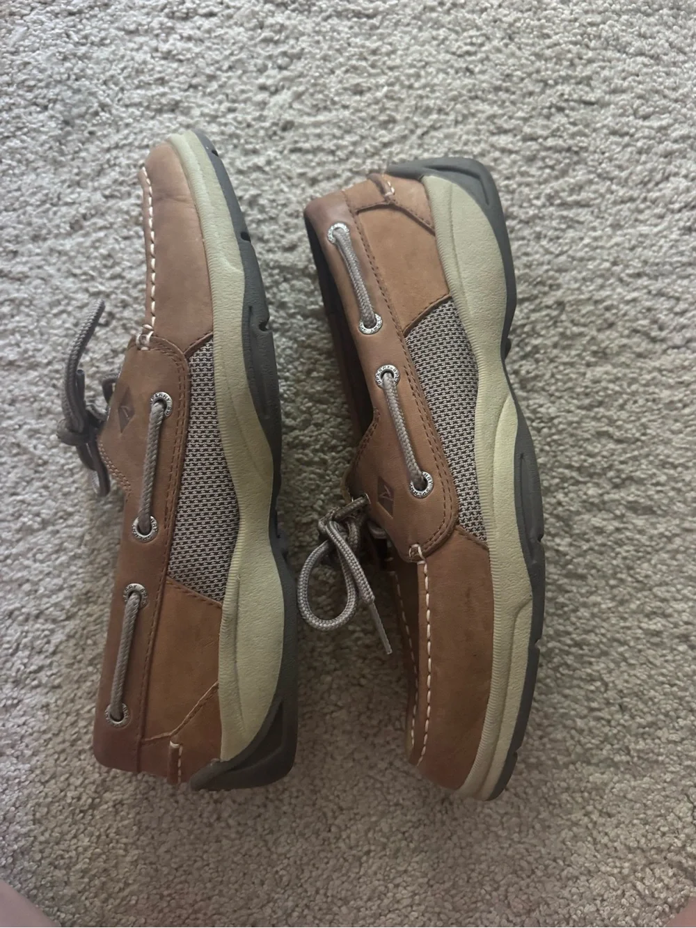 Sperry Men’s Tan Leather Moccasin-Style Boat Shoes